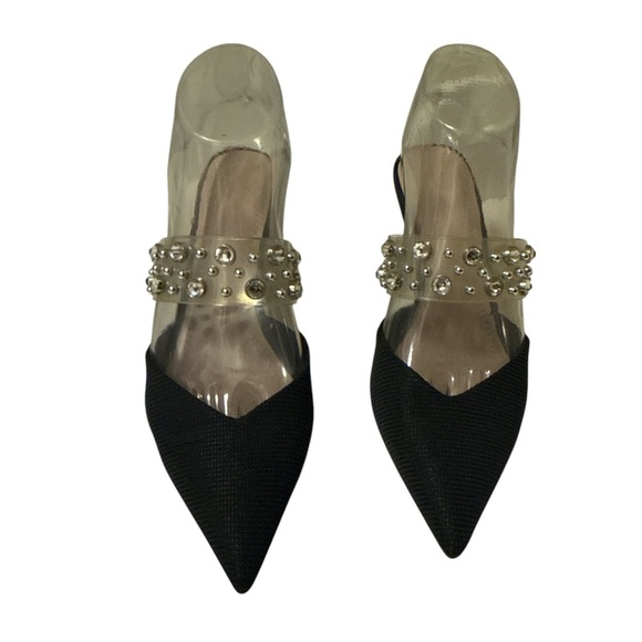 zara Transparent vinyl Sequent strap women Black shoes size 37 - Picture 3 of 9